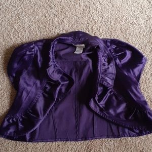 Crop purple satin blazer